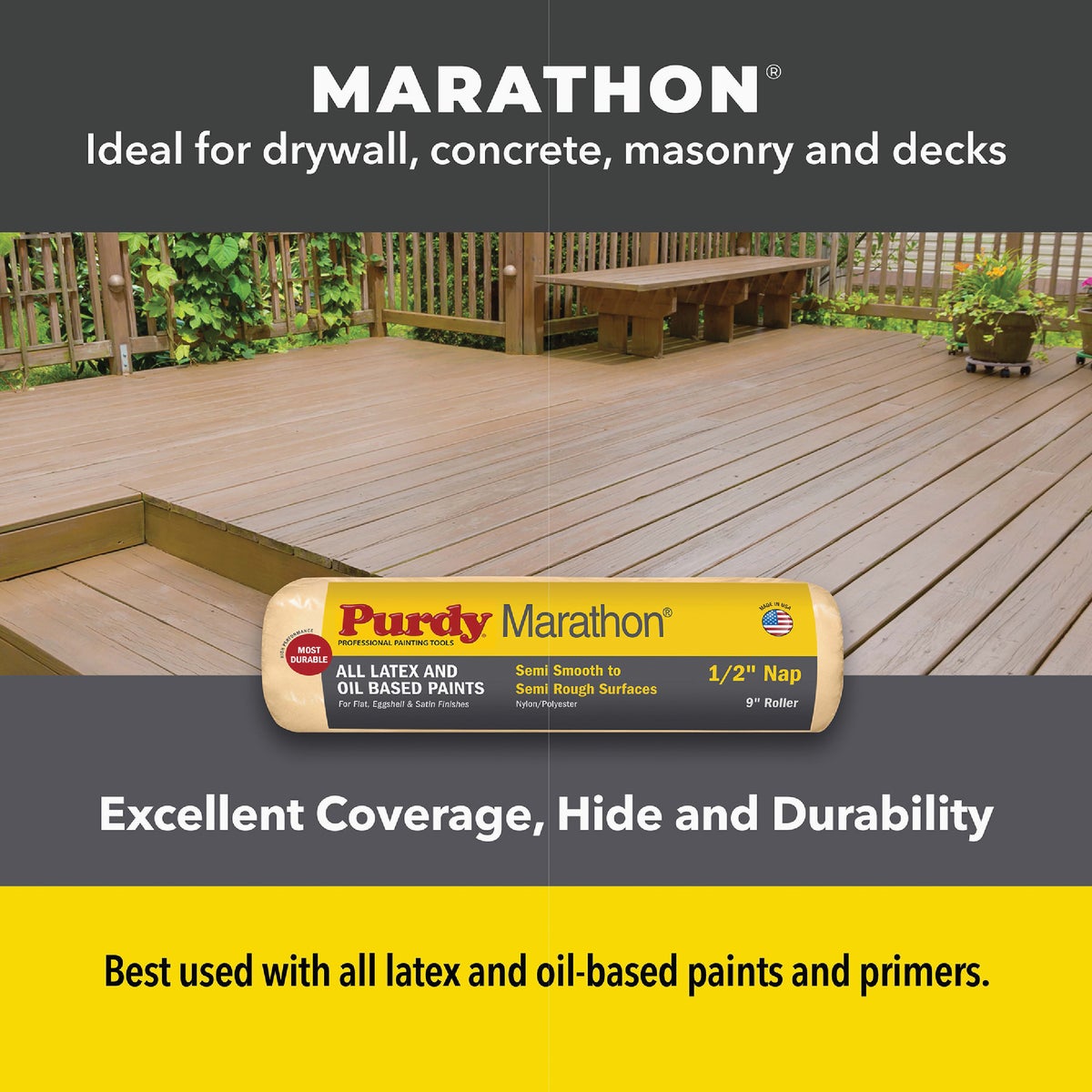 Purdy Marathon 9 In. x 1/2 In. Knit Fabric Roller Cover Image 2