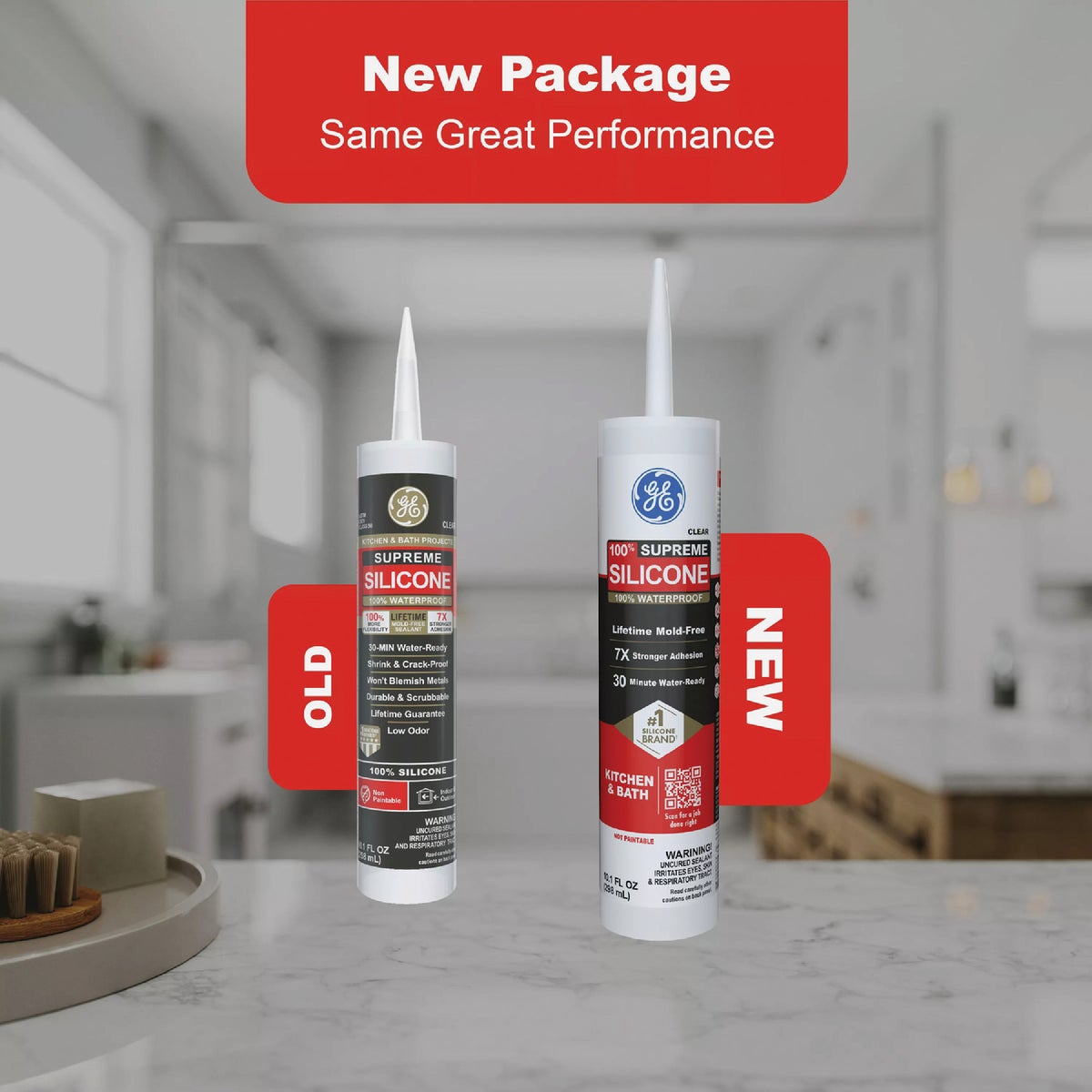 GE Supreme Silicone 10.1 Oz. White Kitchen & Bath Sealant Image 2