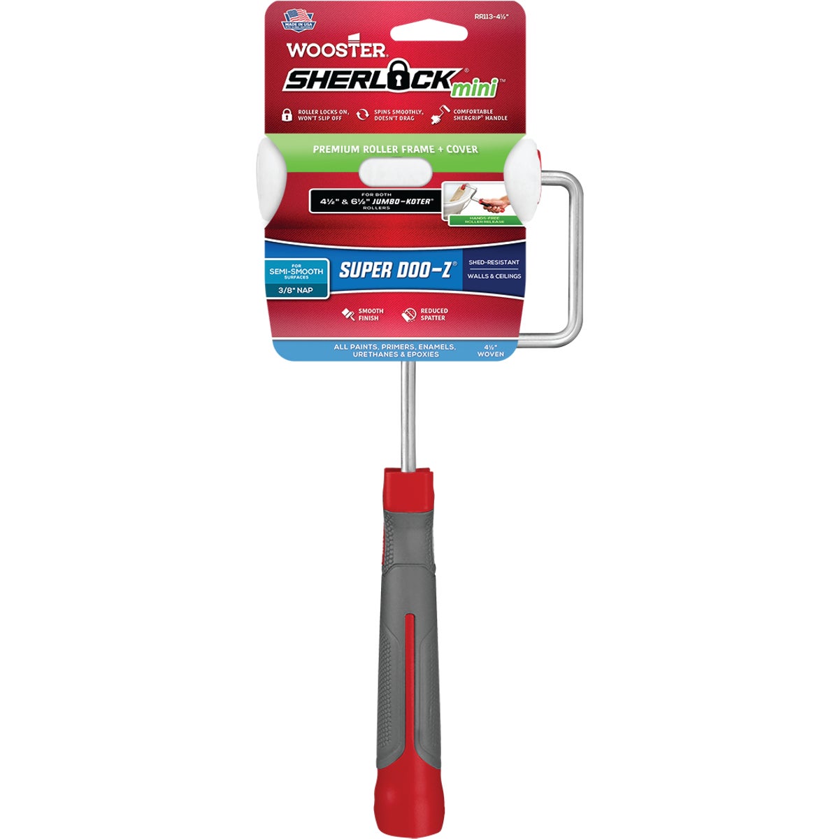 Wooster Super Doo-Z 4-1/2 In. Mini Woven Paint Roller Cover & Frame