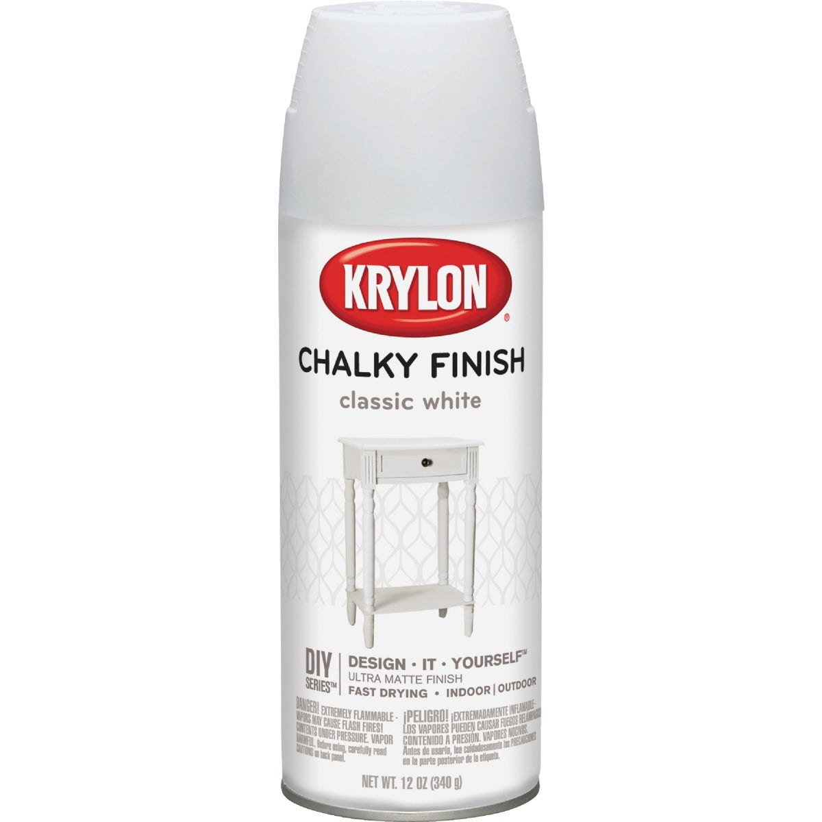 Krylon CHALKY FINISH 12 Oz. Ultra Matte Chalk Spray Paint, Classic White Image 1