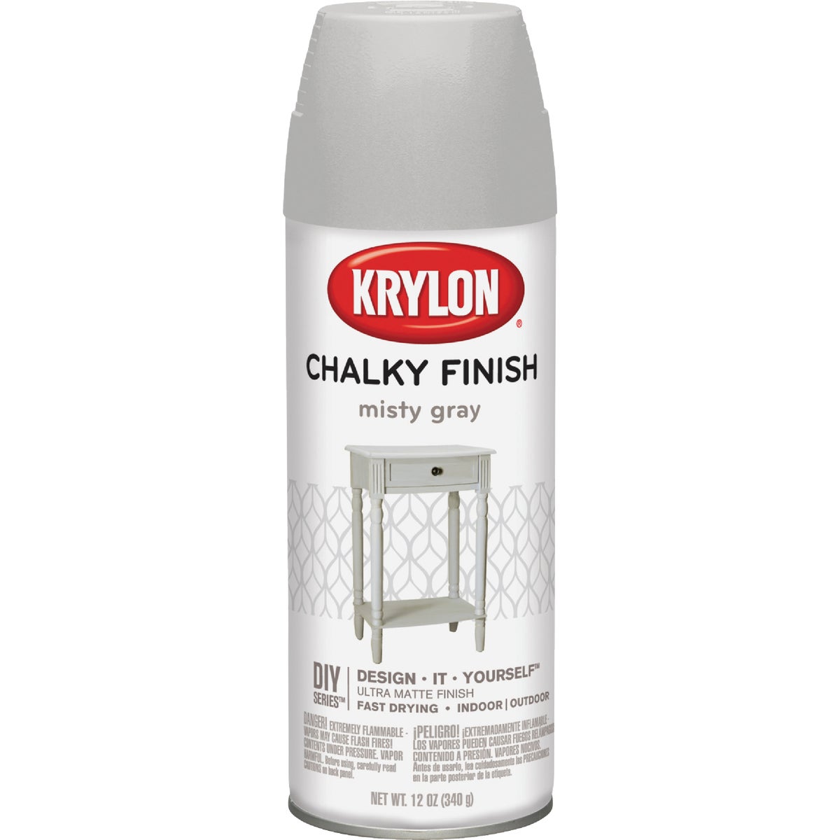 Krylon CHALKY FINISH 12 Oz. Ultra Matte Chalk Spray Paint, Misty Gray Image 1
