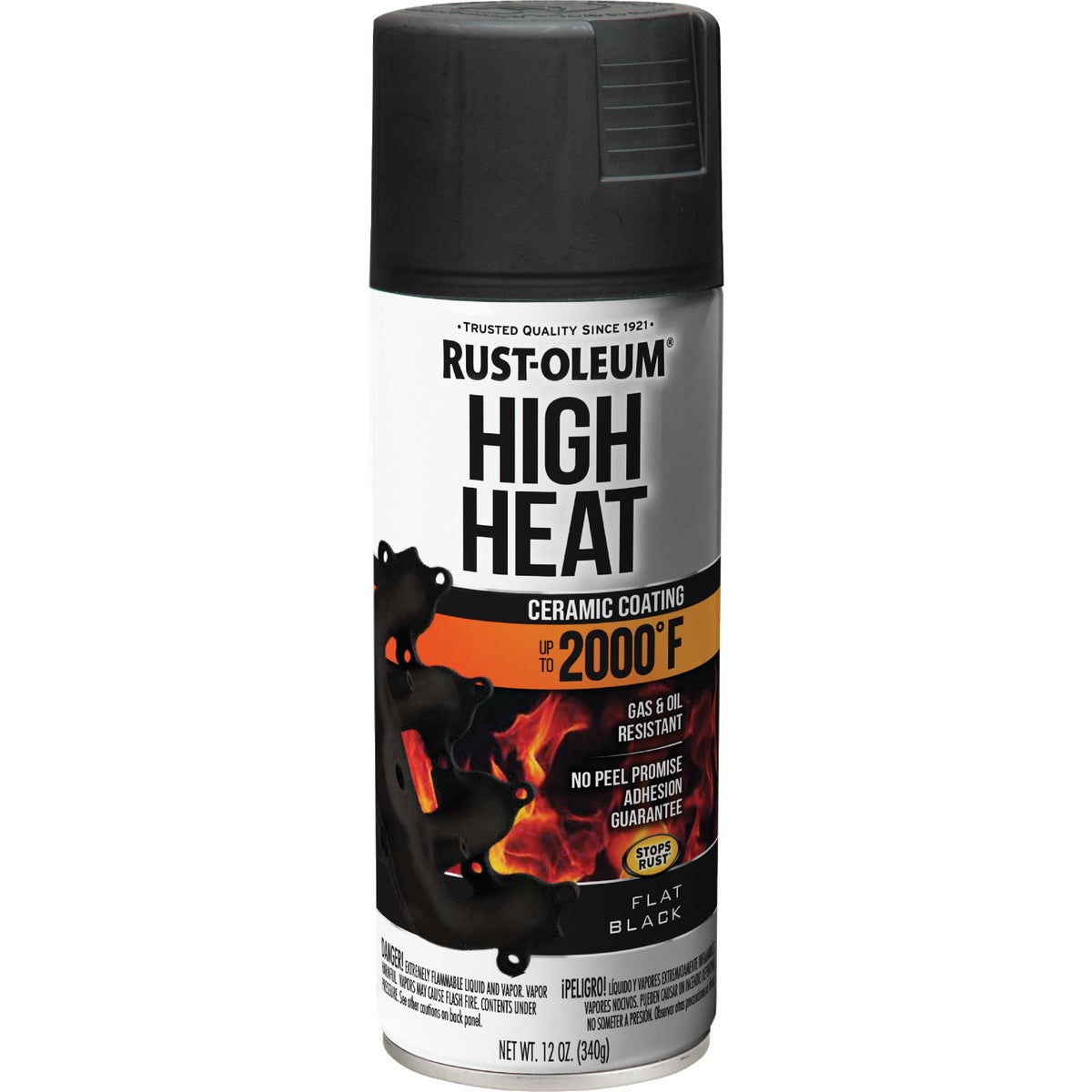 Rust-Oleum Stops Rust Flat Black 12 Oz. High Heat Spray Paint Image 7