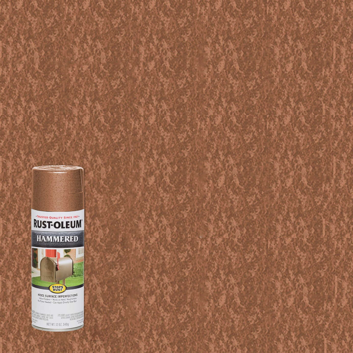 Rust-Oleum Stops Rust Copper Metallic 12 Oz. Hammered Finish Spray Paint Image 1