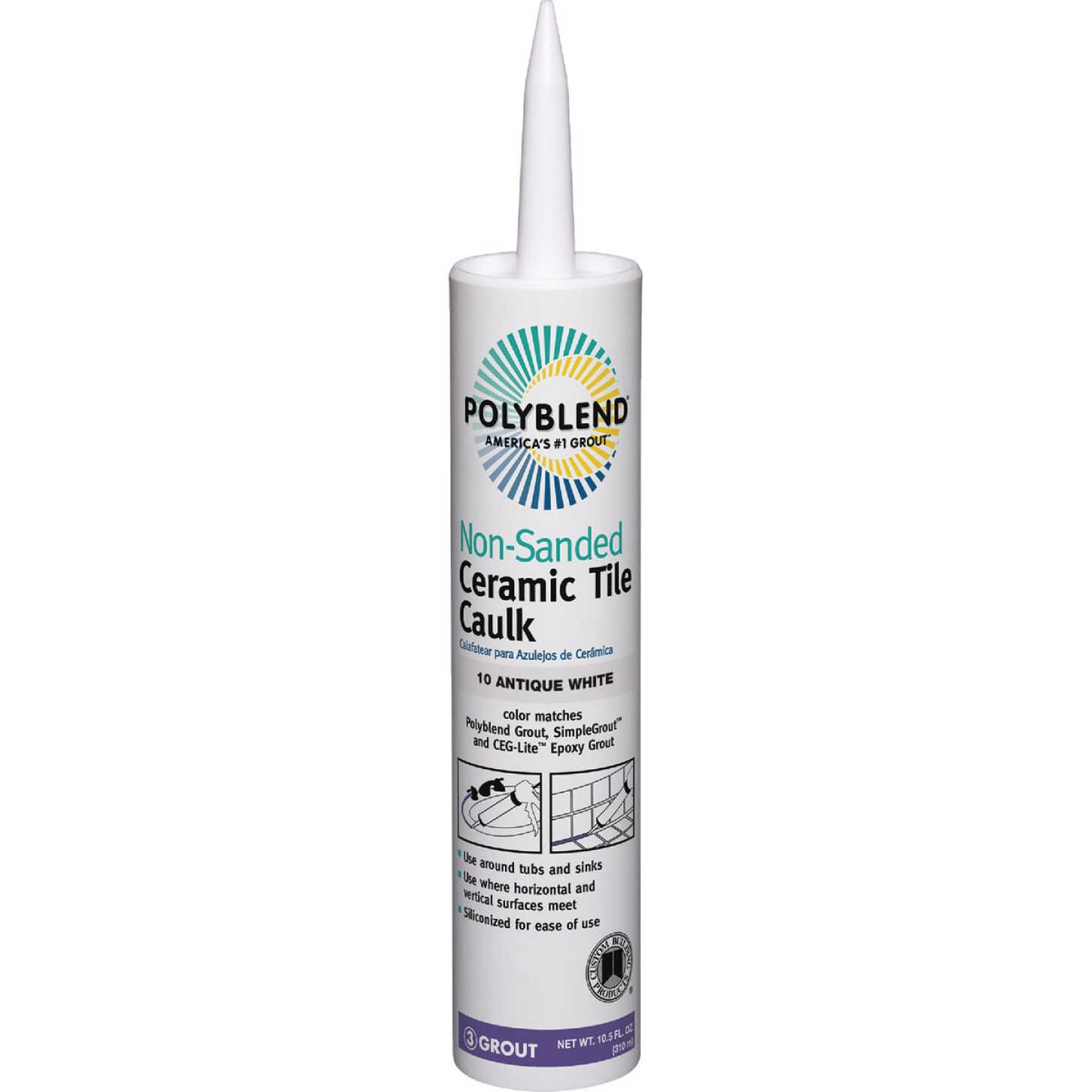 Polyblend 10.5 Oz. #10 Antique White Non-Sanded Ceramic Tile Caulk Image 1