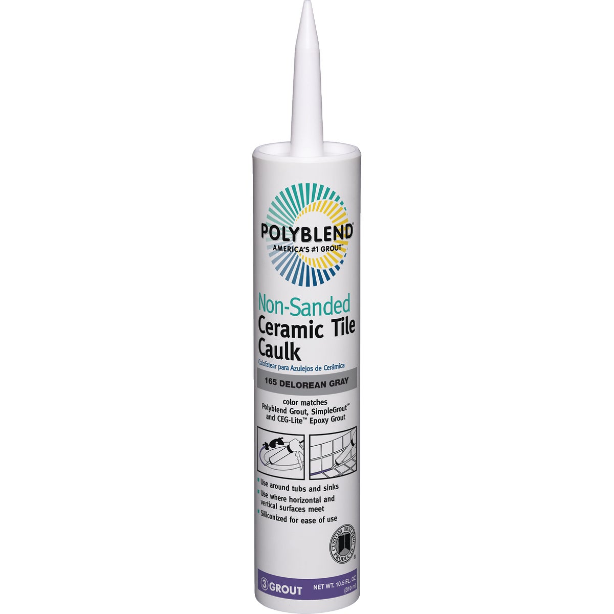 Polyblend 10.5 Oz. #165 Delorean Gray Non-Sanded Ceramic Tile Caulk Image 1