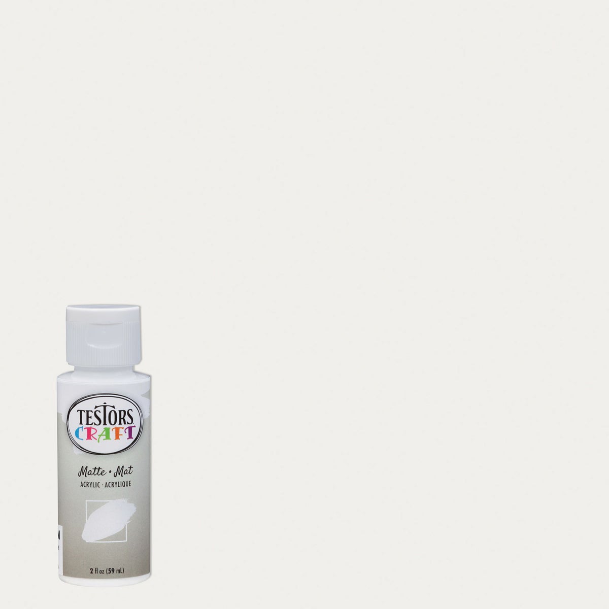 Testors 2 Oz. Acrylic Matte Craft Paint, White Image 1
