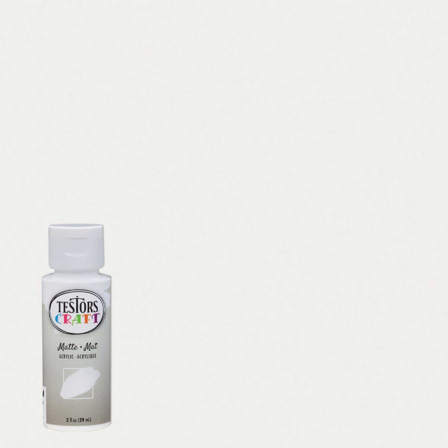 Testors 2 Oz. Acrylic Matte Craft Paint, White Image 1