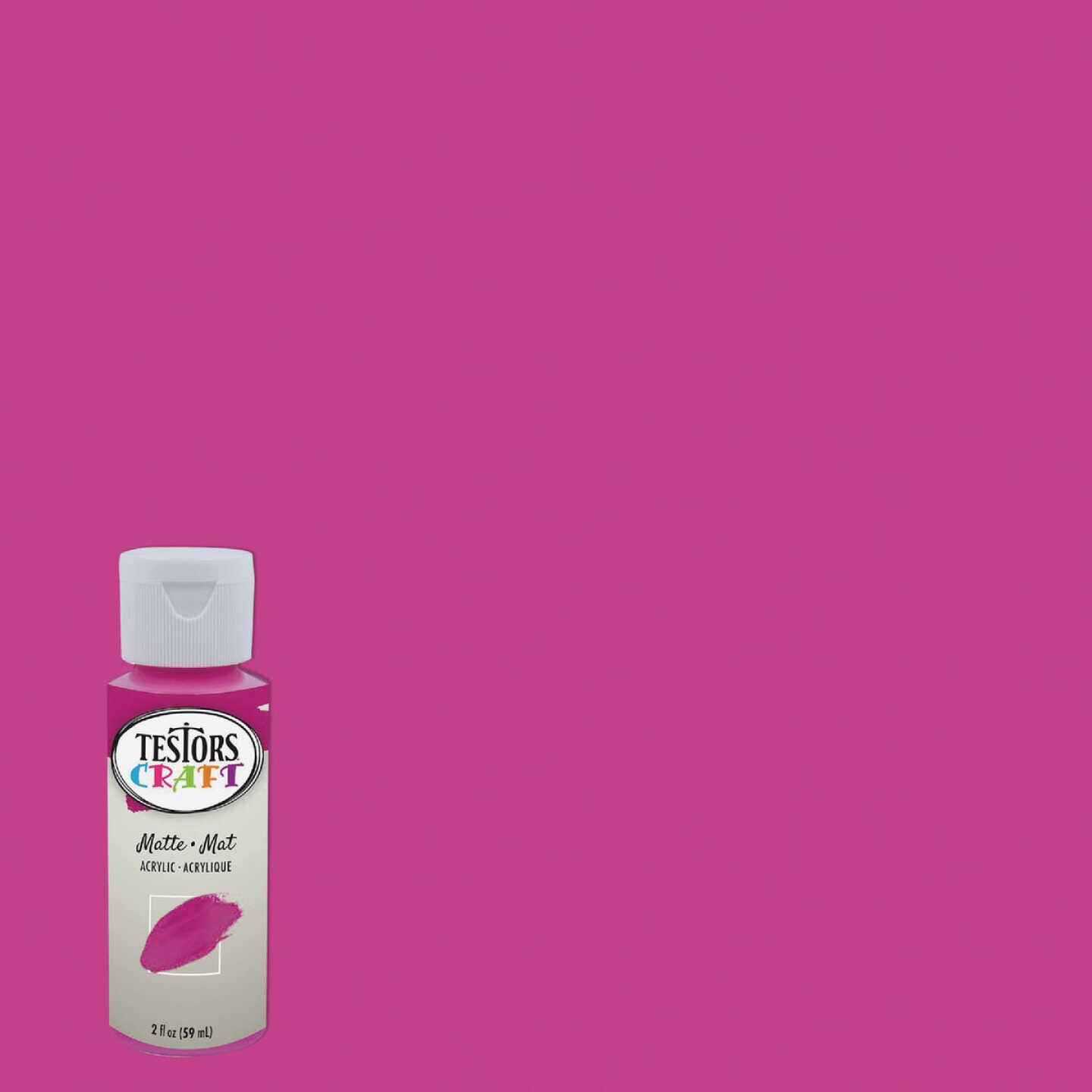 Testors 2 Oz. Acrylic Matte Craft Paint, Fuschia Image 1