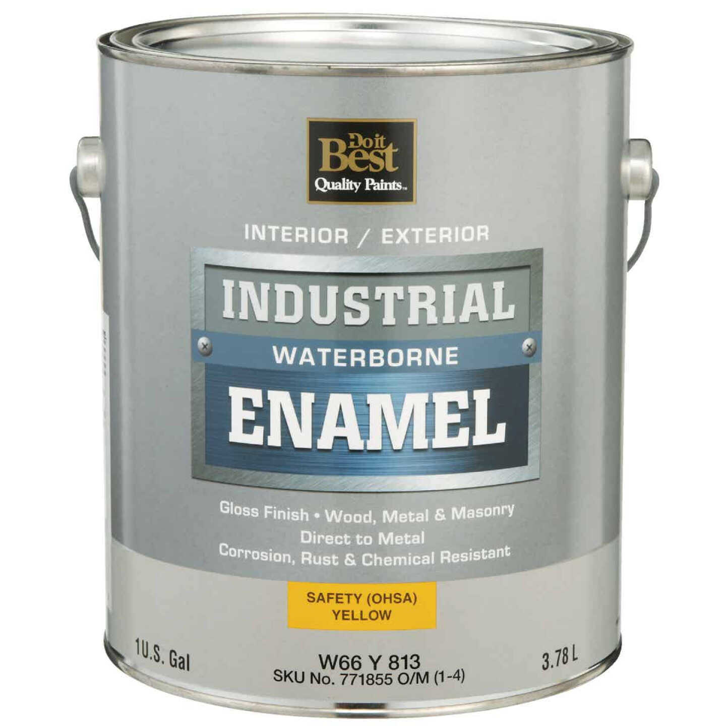 Do it Best Waterborne Industrial Enamel, Osha Yellow, 1 Gal. Image 1