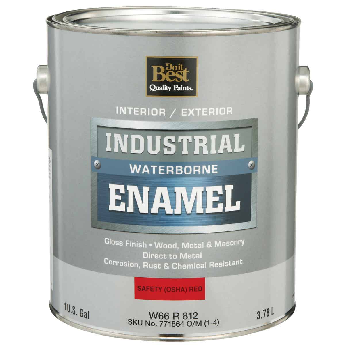 Do it Best Waterborne Industrial Enamel, Osha Red, 1 Gal.