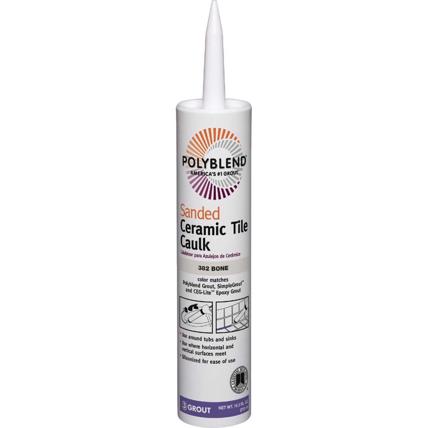 Polyblend 10.5 Oz. #382 Bone Sanded Ceramic Tile Caulk Image 1
