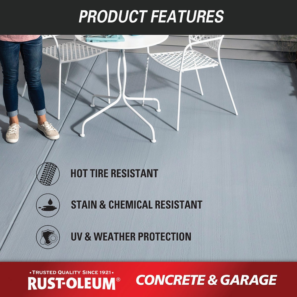 Rust-Oleum Concrete & Garage Floor Paint & Primer, 1 Gal., Deep Base Image 4