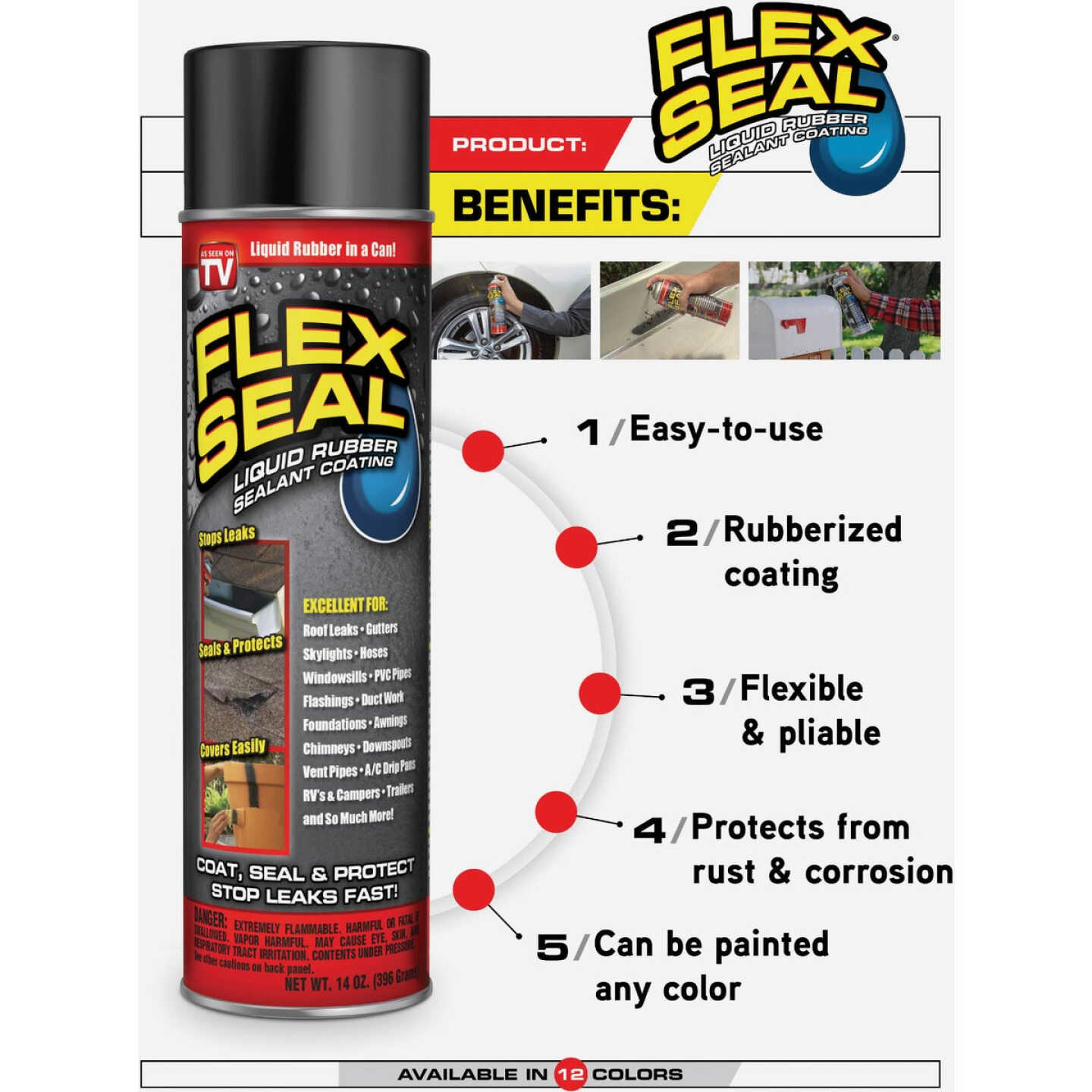 FLEX SEAL 14 Oz. Spray Rubber Sealant, Almond Image 4