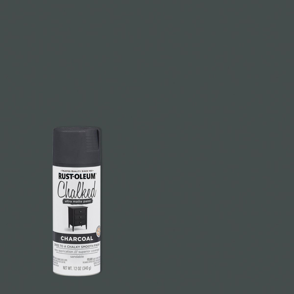 Rust-Oleum Chalked 12 Oz. Ultra Matte Spray Paint, Charcoal Image 1