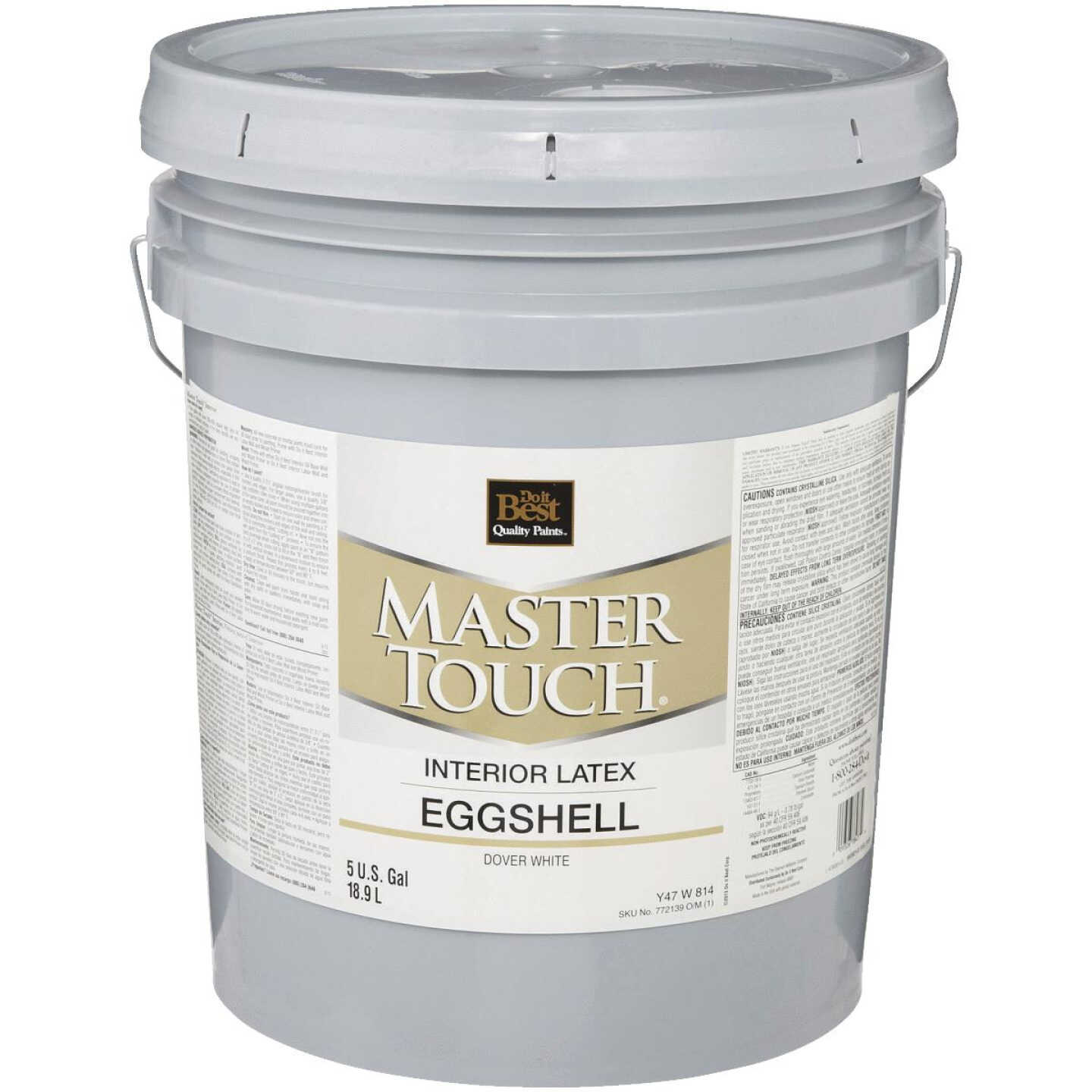Do it Best Master Touch Latex Eggshell Interior Wall Paint, Dover White, 5 Gal. Image 1