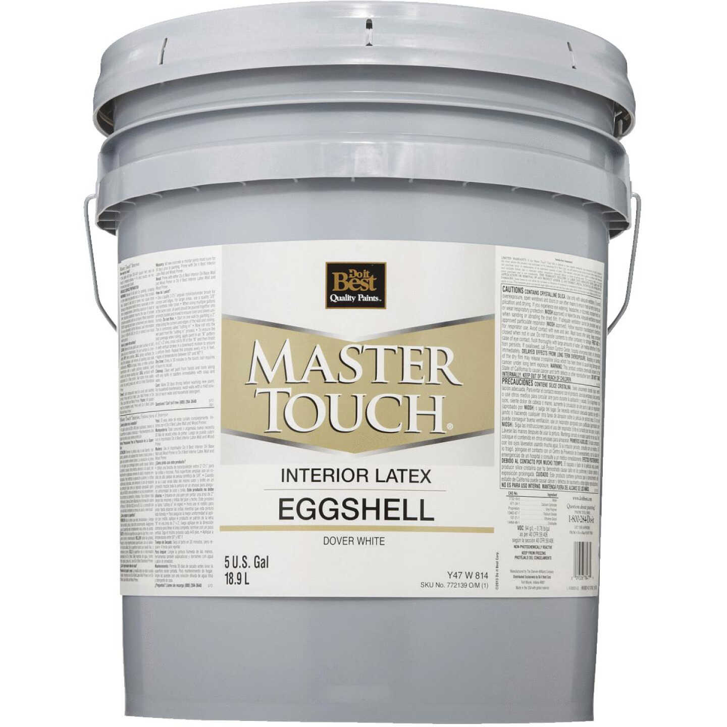 Do it Best Master Touch Latex Eggshell Interior Wall Paint, Dover White, 5 Gal. Image 2