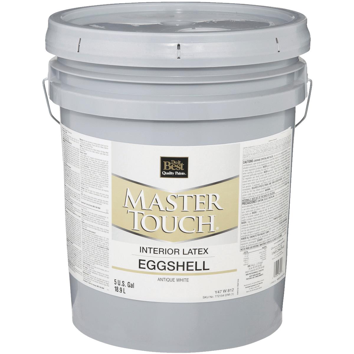 Do it Best Master Touch Latex Eggshell Interior Wall Paint, Antique White, 5 Gal. Image 1