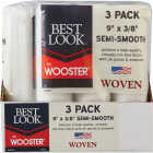 Best Look By Wooster 9 In. x 3/8 In. Woven Fabric Roller Cover (3-Pack) Image 2