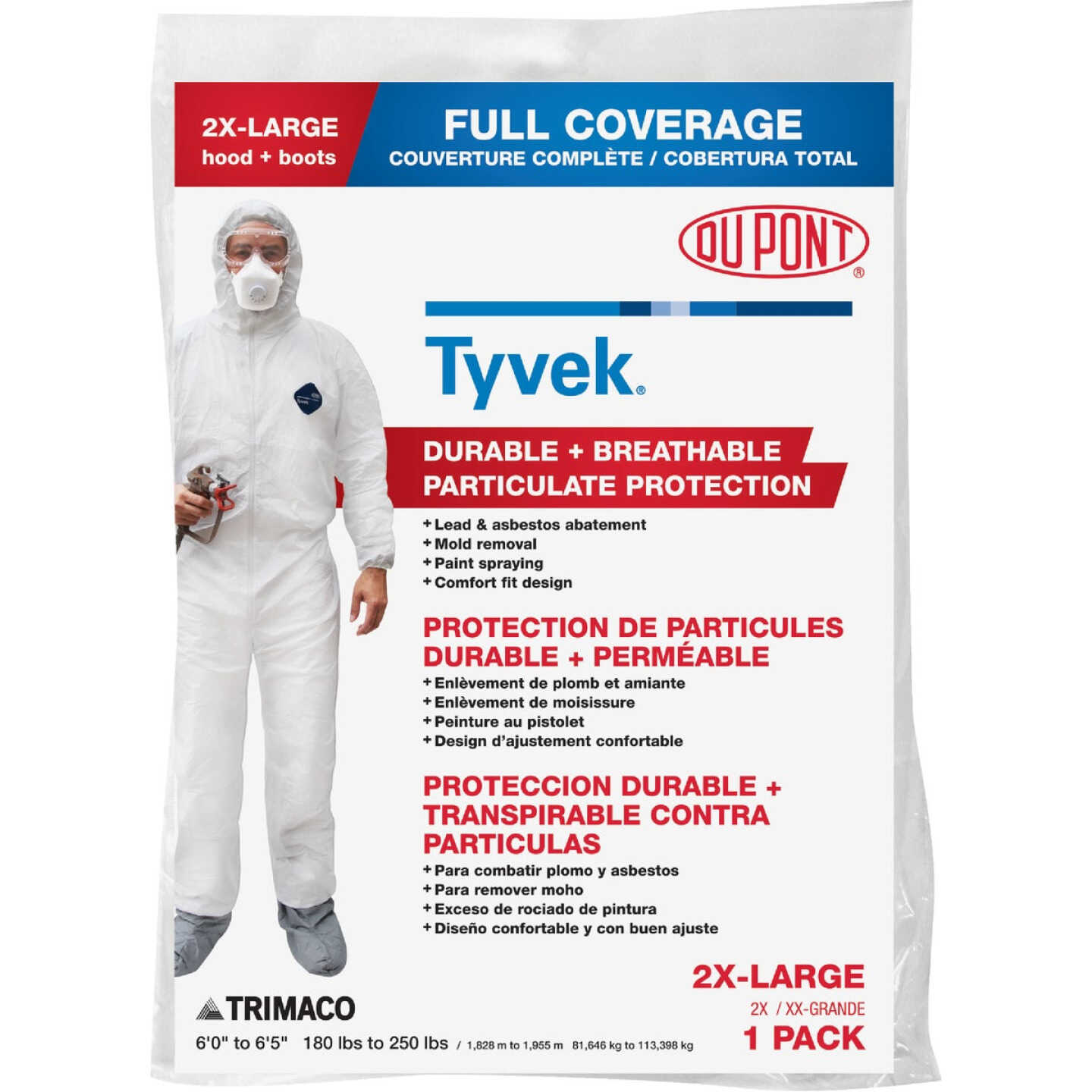Trimaco DuPont Tyvek 2XL Painters Coverall with Hood and Boots Image 1