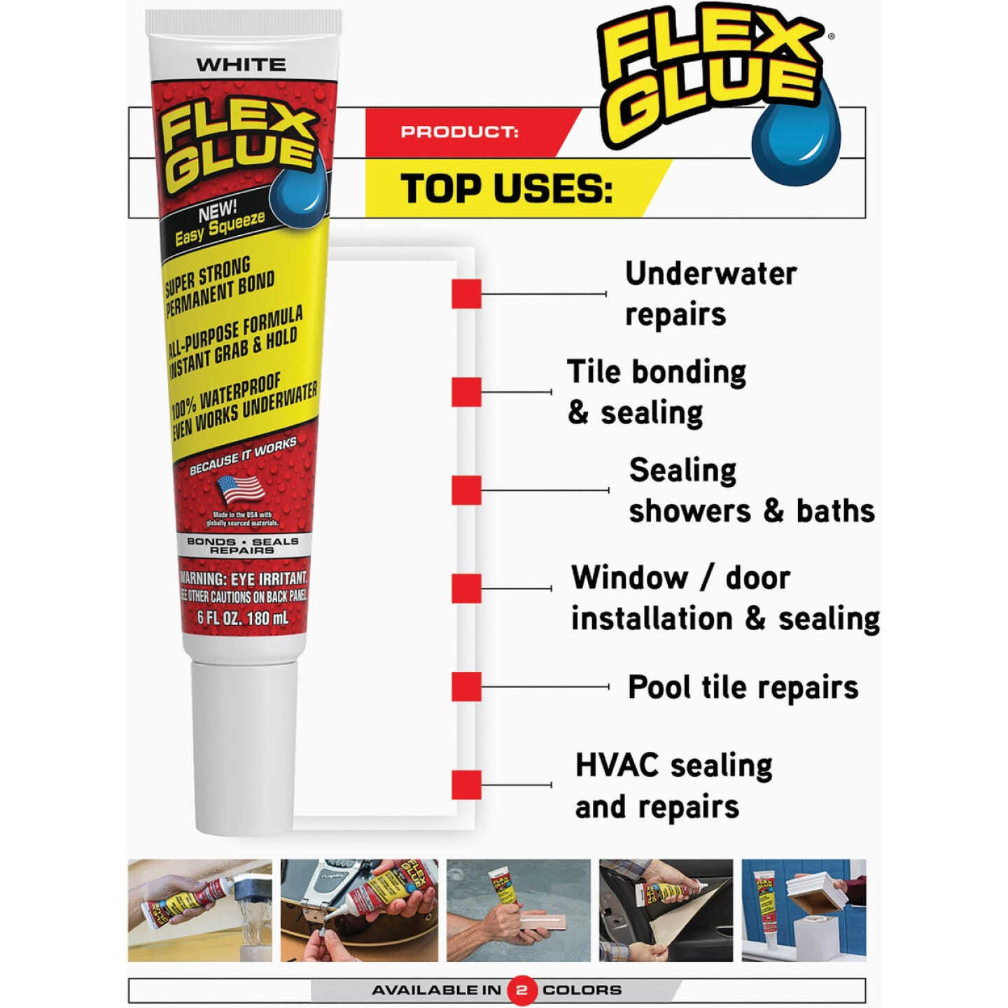 Flex Glue 6 Oz. White Multi-Purpose Adhesive Image 5