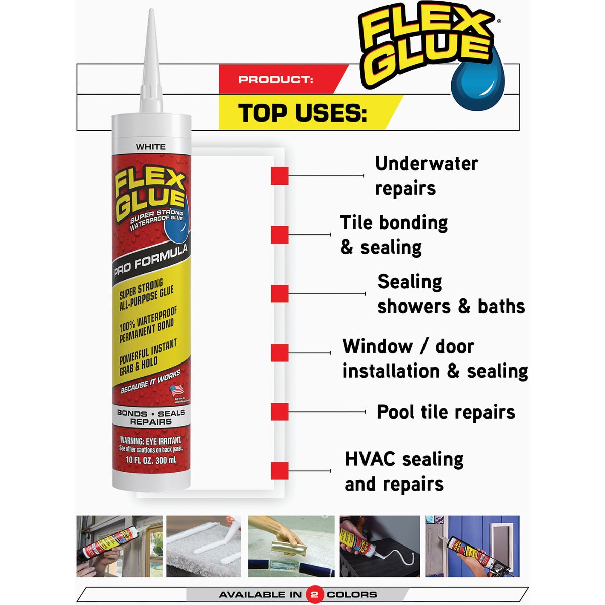 Flex Glue 10 Oz. White Multi-Purpose Adhesive Image 6