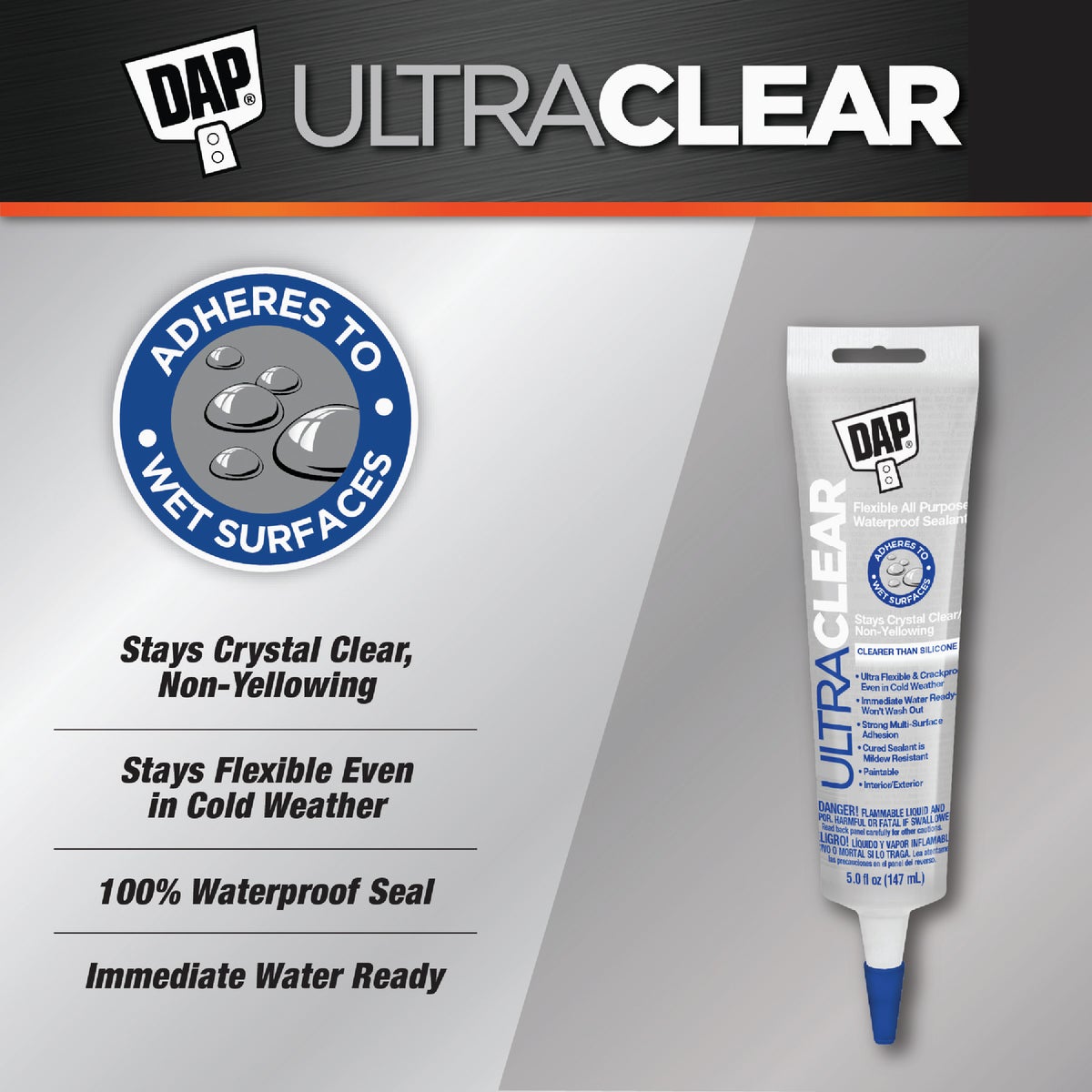 DAP Ultra 5 Oz. Flexible Elastomeric Sealant, Clear Image 2