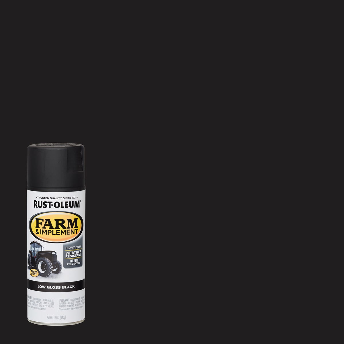 Rust-Oleum 12 Oz. Low Gloss Black Farm & Implement Spray Paint