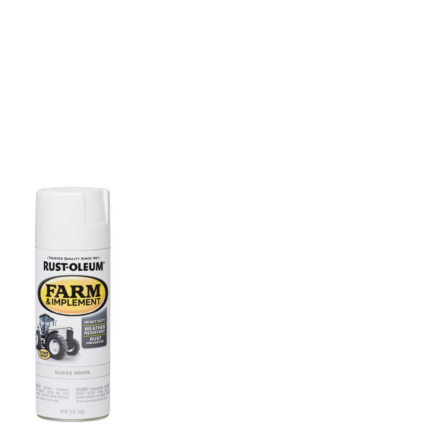 Rust-Oleum 12 Oz. Gloss White Farm & Implement Spray Paint Image 1