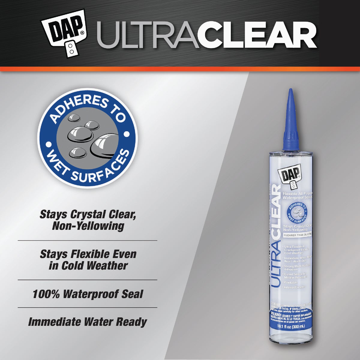 DAP Ultra Clear 10.1 Oz. Flexible Elastomeric Sealant, Clear Image 2