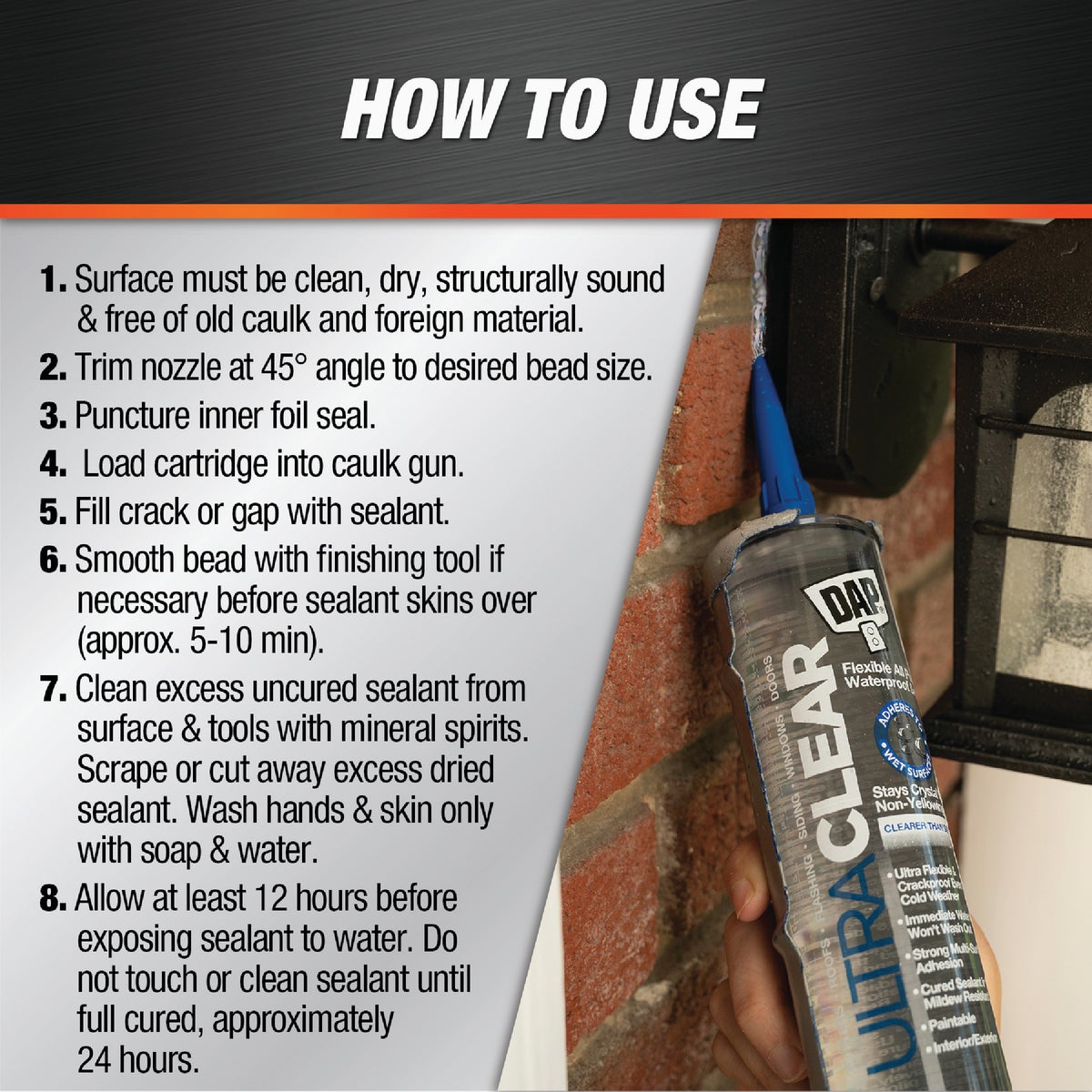 DAP Ultra Clear 10.1 Oz. Flexible Elastomeric Sealant, Clear Image 4