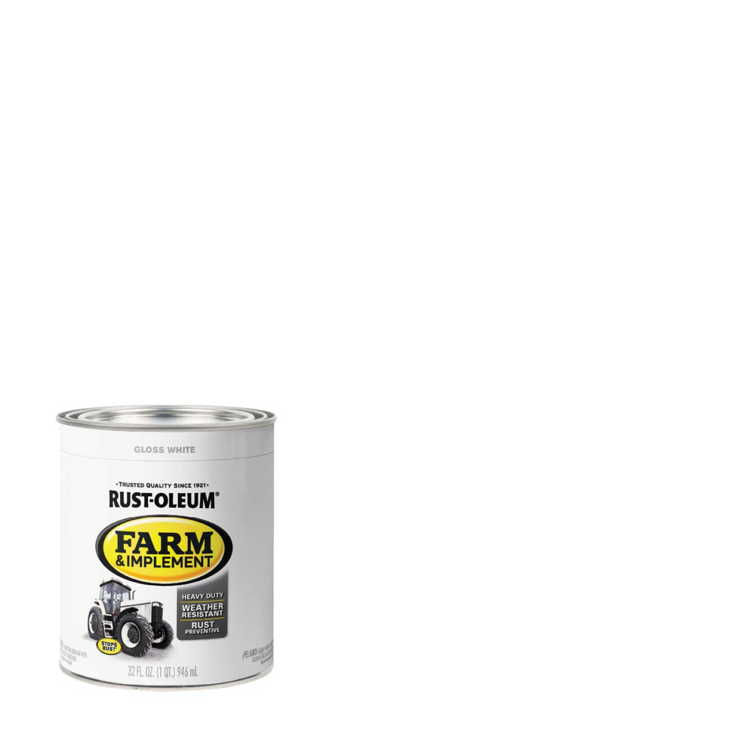 Rust-Oleum 1 Quart White Gloss Farm & Implement Enamel Image 1