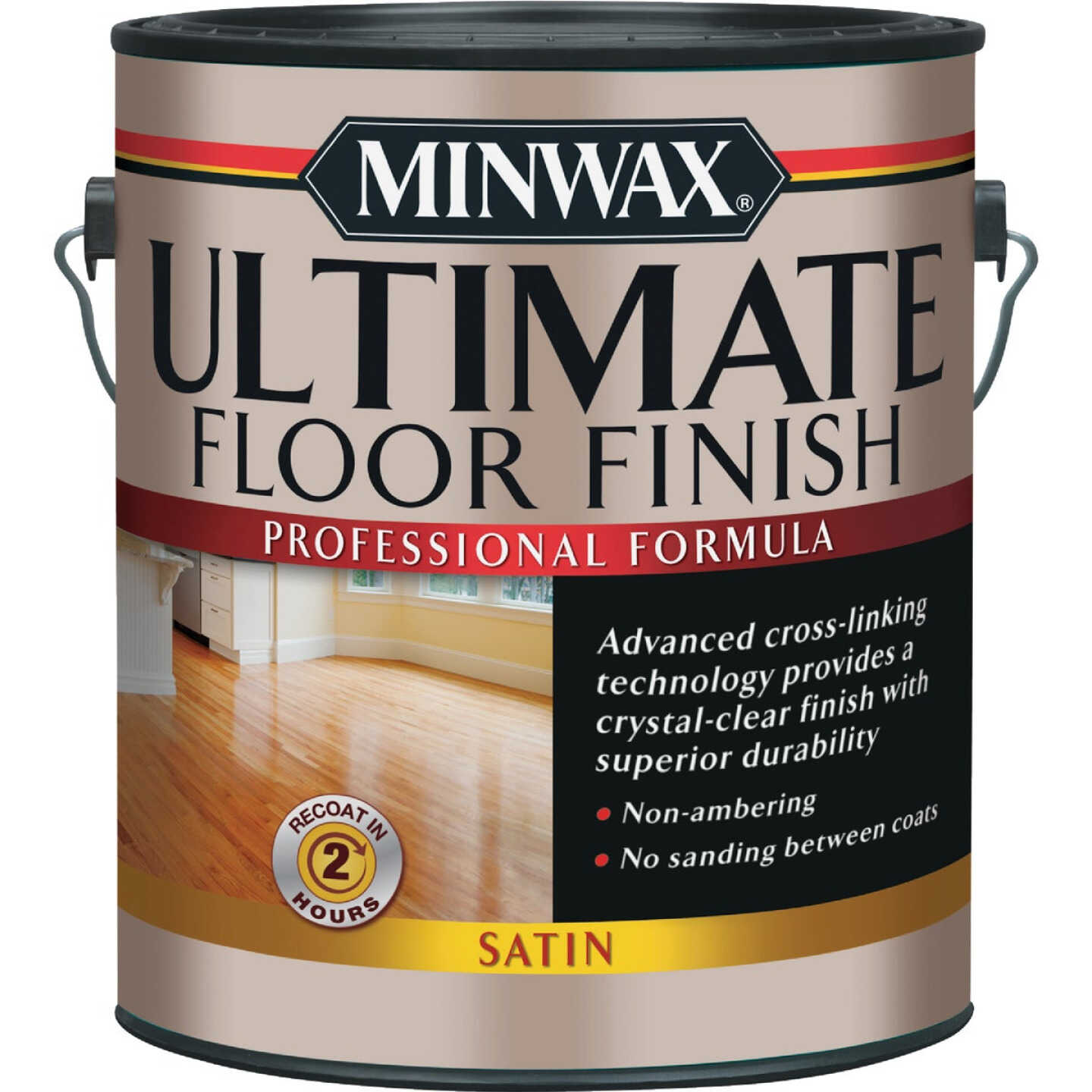 Minwax ULTIMATE 1 Gallon Satin Water-Based Polyurethane Floor Finish Image 1