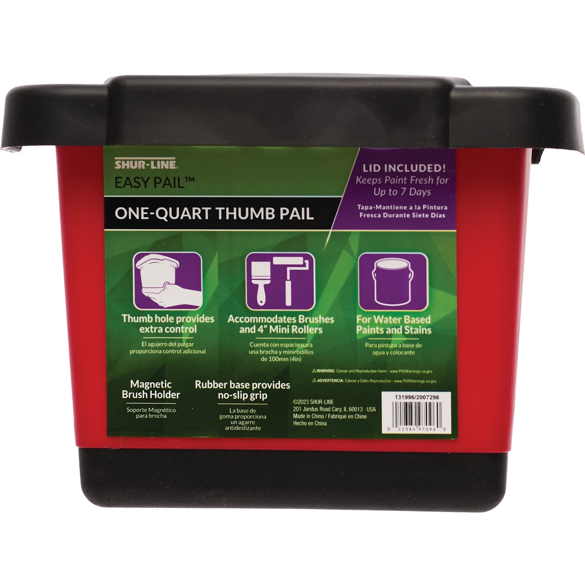 Shur-Line 1 Qt. Easy Paint Thumb Pail with Lid Image 2