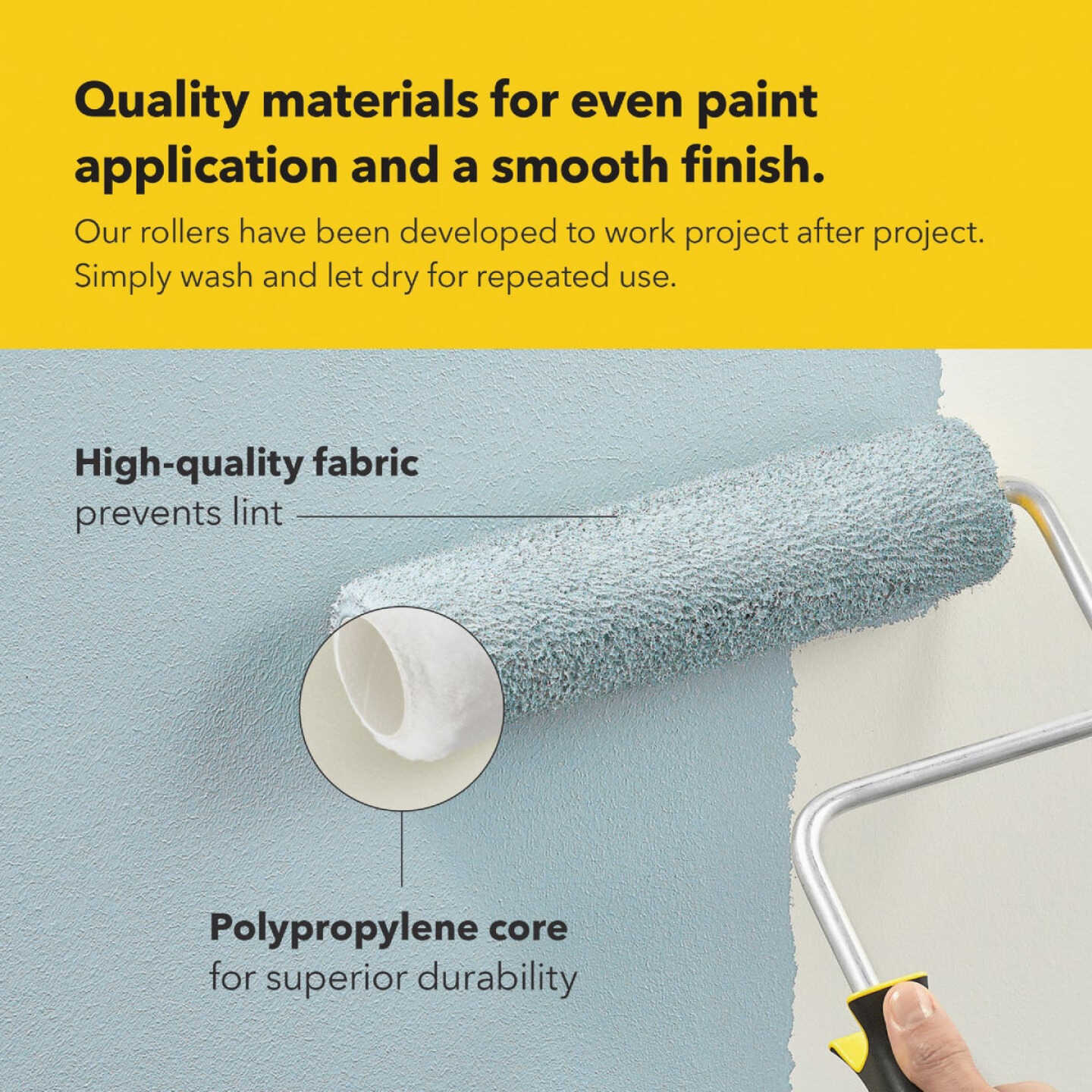 Purdy White Dove 9 In. x 3/8 In. Woven Fabric Roller Cover (4-Pack) Image 6