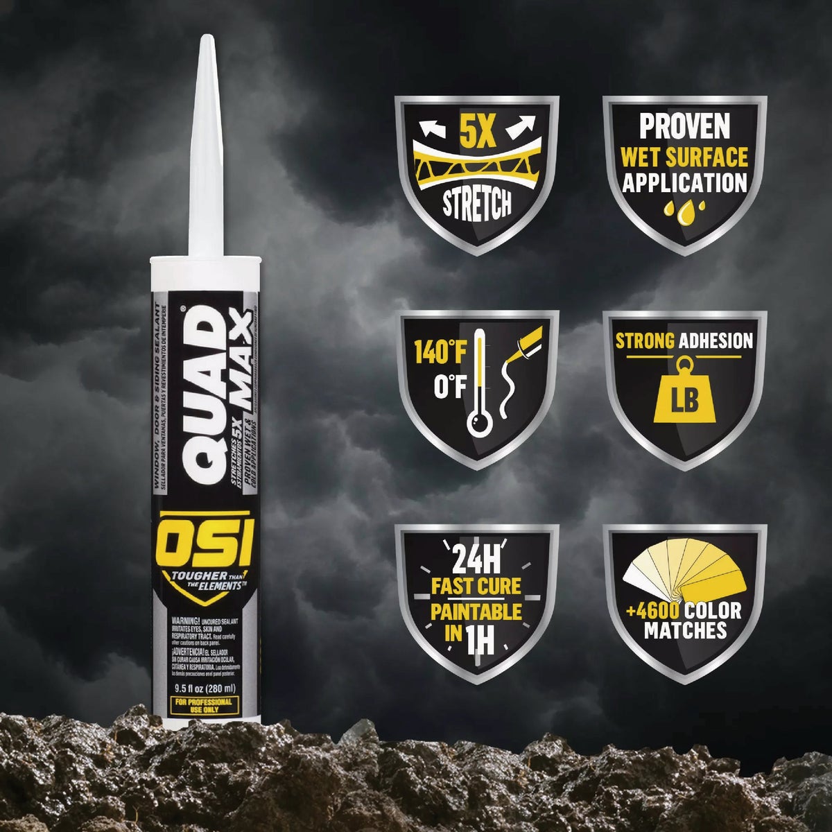 OSI Quad Max 9-1/2 Oz. Window, Door and Siding Polymer Sealant, Brown 219 Image 2