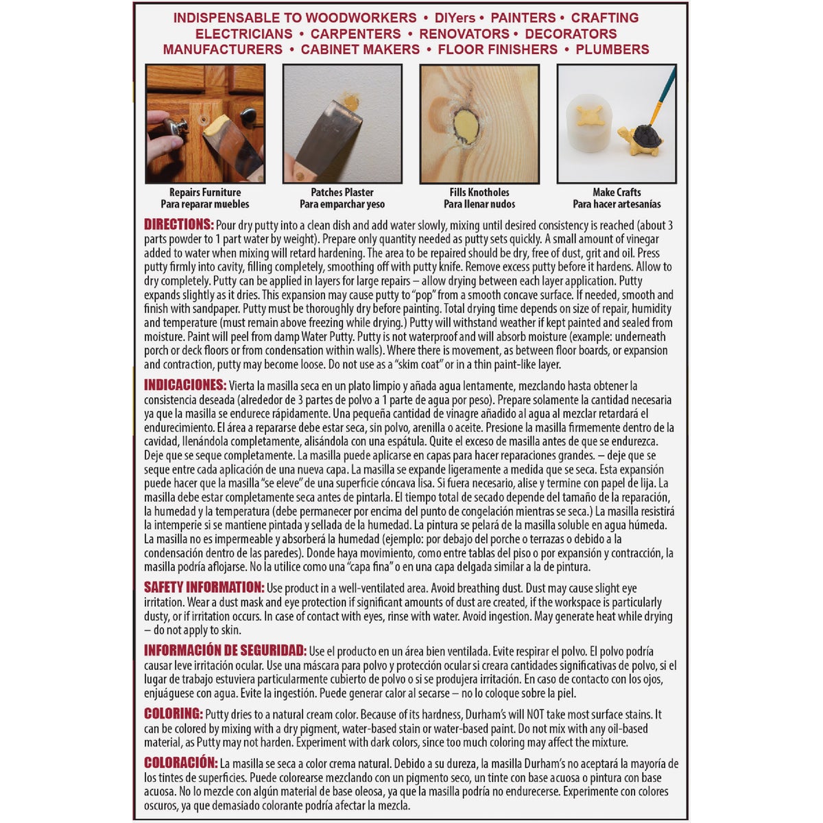 Durham's Rock Hard 1 Lb. Can Powder Water Putty Image 6
