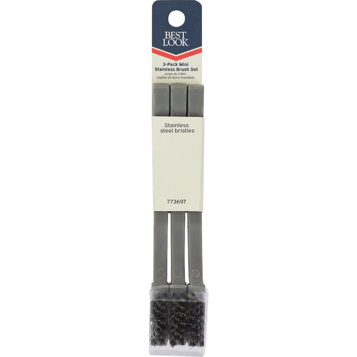 Best Look Stainless Steel Bristle Mini Brush (3-Pack)