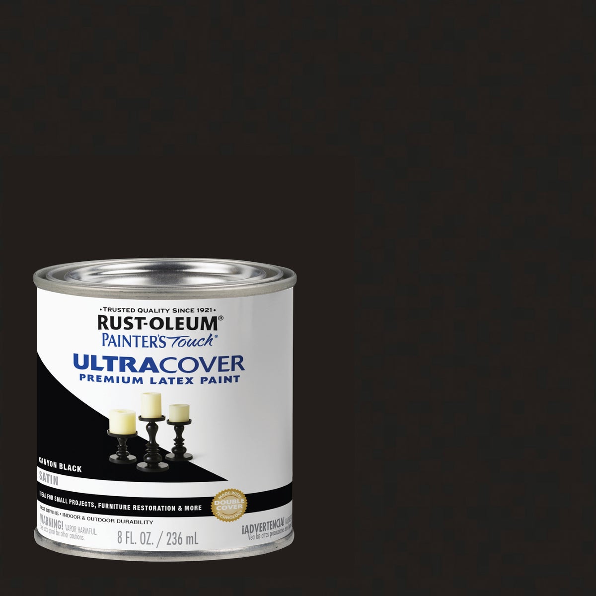 Rust-Oleum Painter's Touch 2X Ultra Cover Premium Latex Paint, Satin Canyon Black, 1/2 Pt.