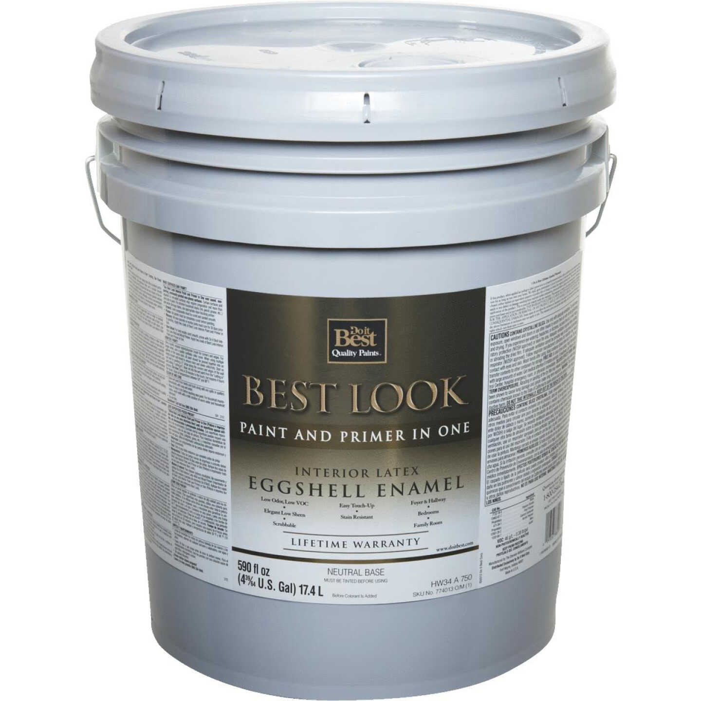 Best Look Latex Paint & Primer In One Eggshell Interior Wall Paint, Neutral Base, 5 Gal. Image 2