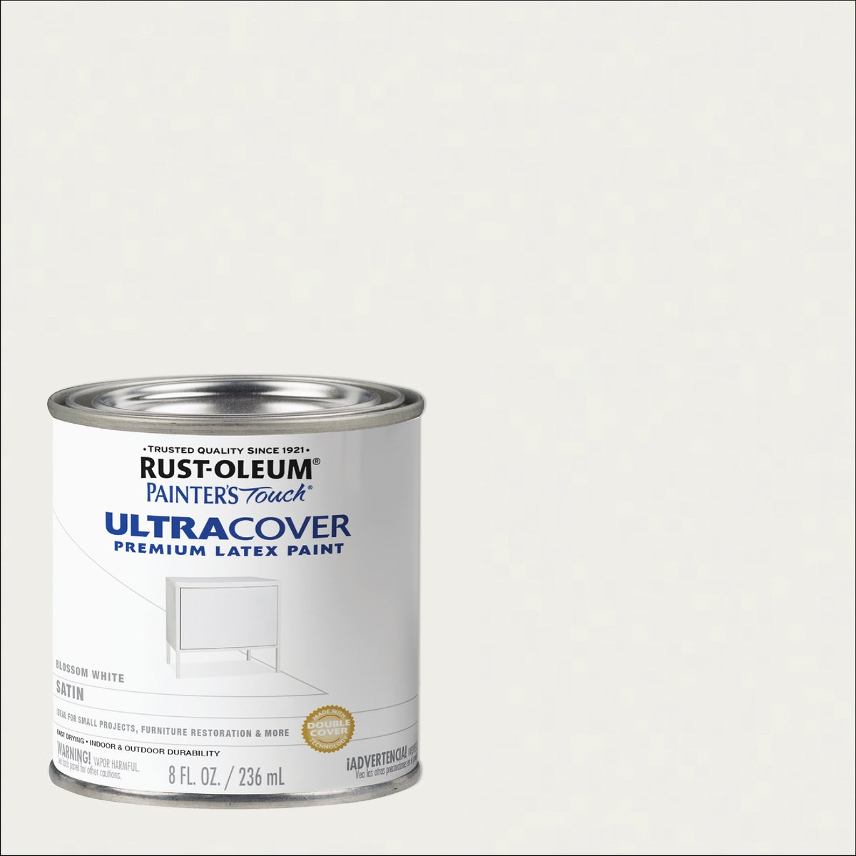 Rust-Oleum Painter's Touch 2X Ultra Cover Premium Latex Paint, Satin Blossom White, 1/2 Pt.