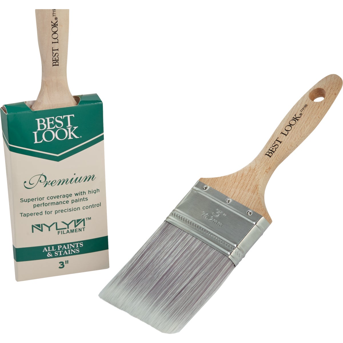 Best Look Premium 3 In. Flat Nylyn Paint Brush Image 1
