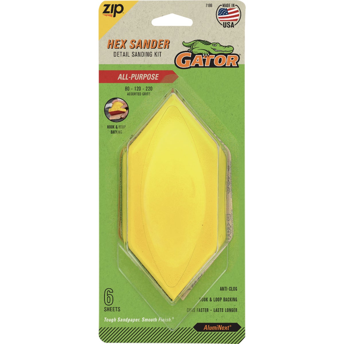 Gator Zip Hook & Loop Detail Hand Sander