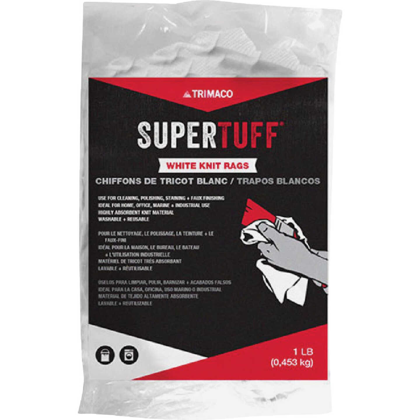 Trimaco SuperTuff White Knit T-Shirt Painter's Rags (1 Lb.) Image 1