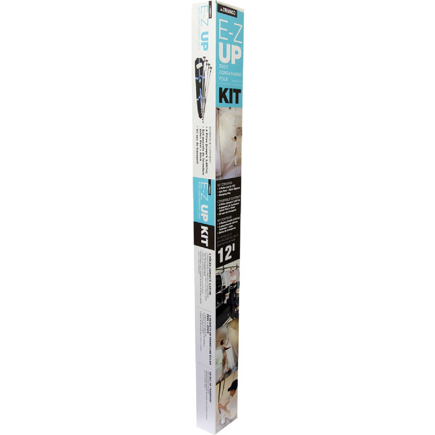 Trimaco E-Z Up Dust Containment Pole Kit With (4) 12 Ft. Poles, Pole Bag and 2 Zippers Image 1