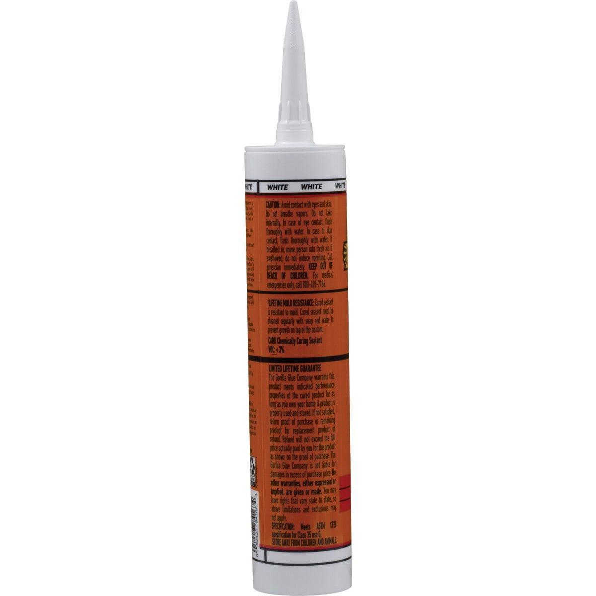 Gorilla 10 Oz. Kitchen & Bath Silicone Sealant Cartridge, White Image 2