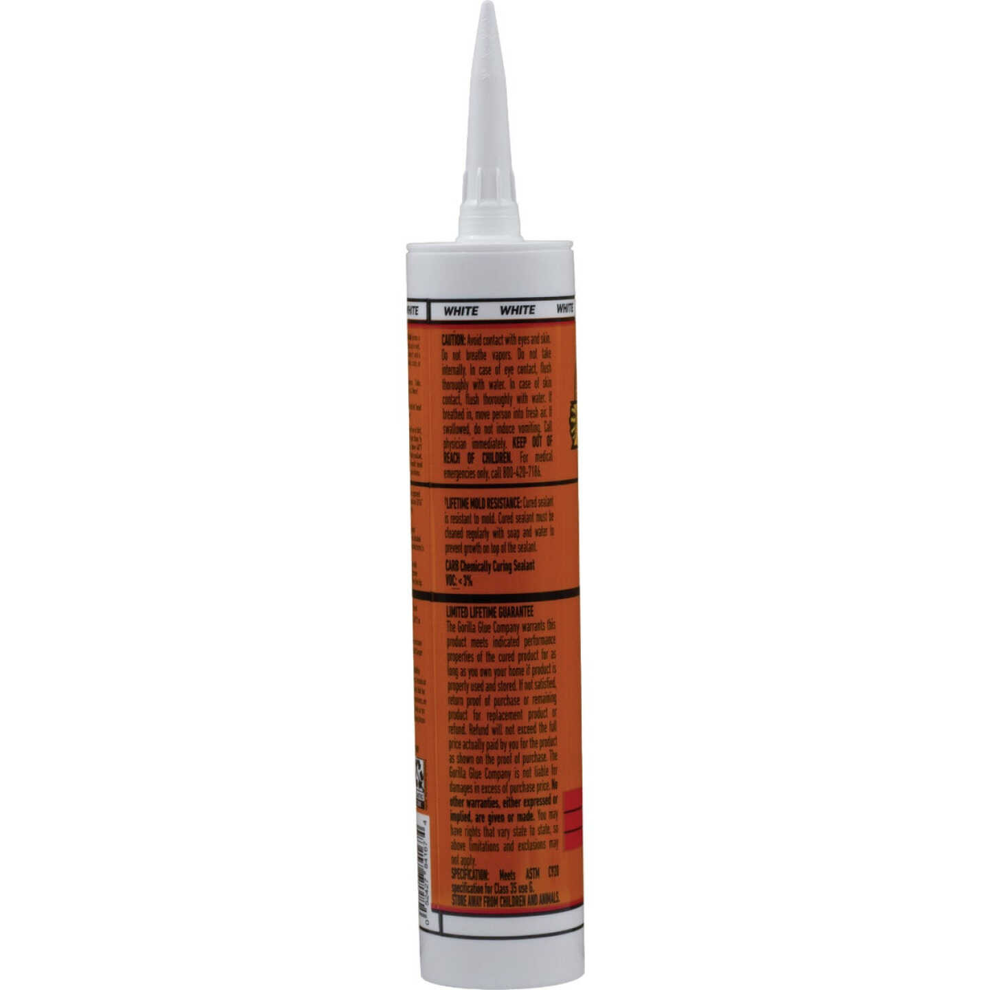 Gorilla 10 Oz. Kitchen & Bath Silicone Sealant Cartridge, White Image 2