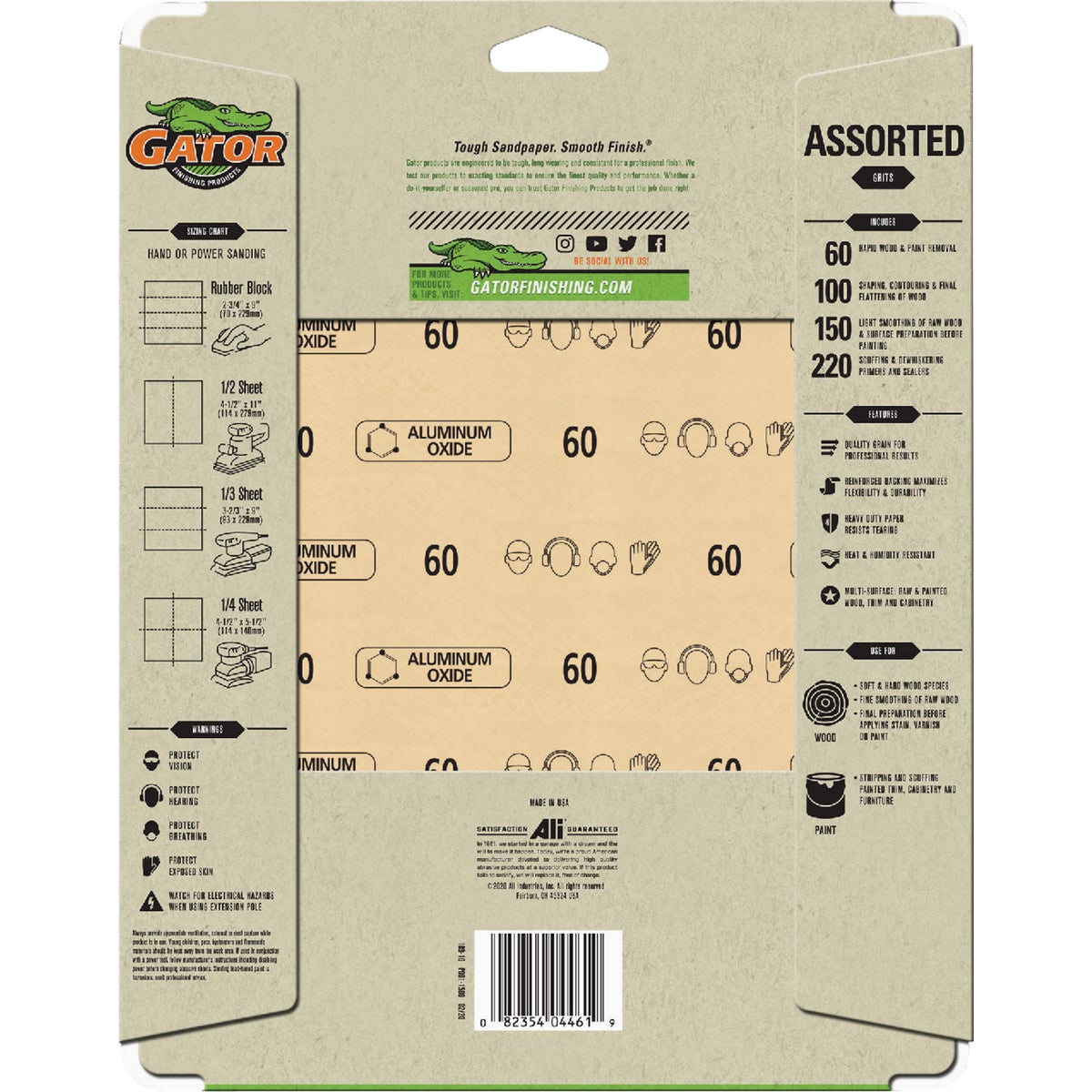 GatorGrit 9 In. x 11 In. Garnet Sandpaper Assortment (4-Pack)
