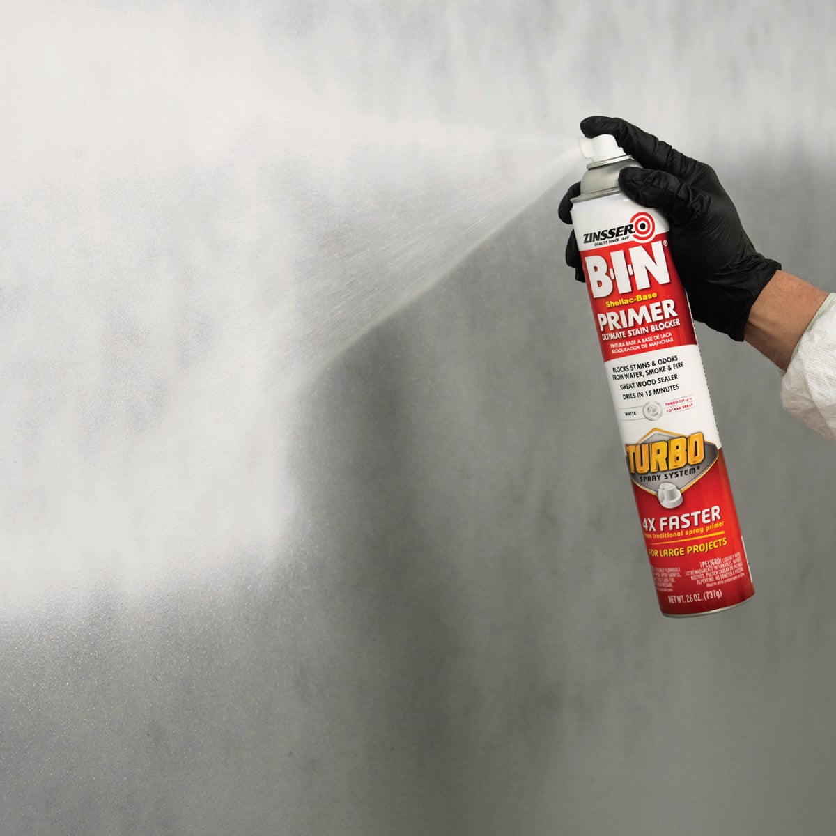 Zinsser 26 Oz. B-I-N Primer Spray with Turbo Spray System, Flat White Image 2