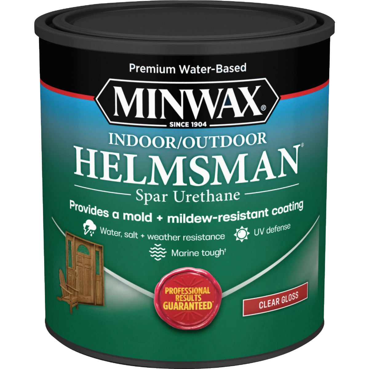 Minwax Water Based Helmsman Indoor/Outdoor Gloss Clear Spar Urethane, 1 Qt.