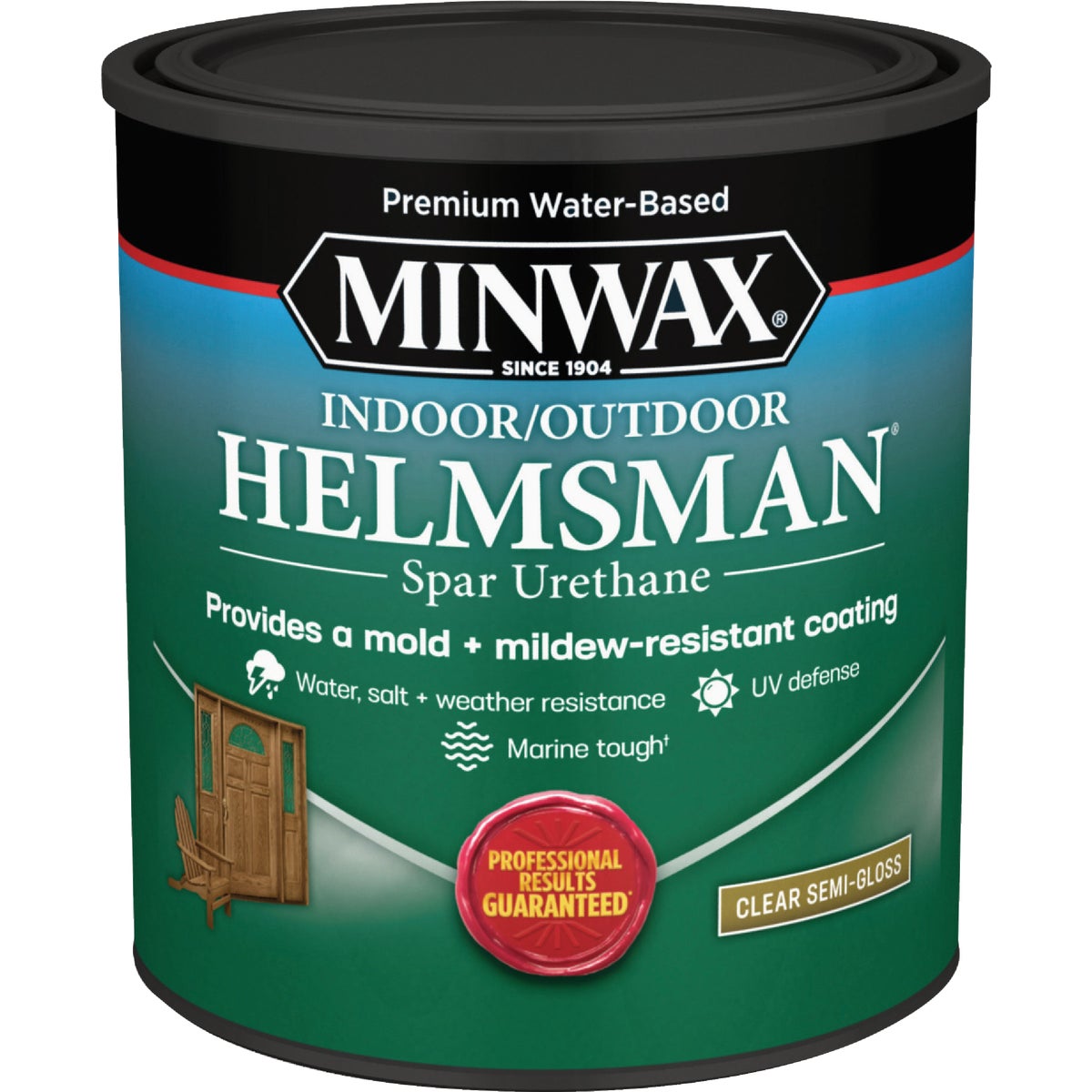 Minwax Water Based Helmsman Indoor/Outdoor Semi-Gloss Clear Spar Urethane, 1 Qt.